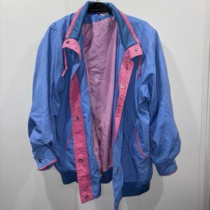 Vintage 90s Rock Creek Colorblock Ski Coat Jacket Blue Pink Women’s M Momcore
